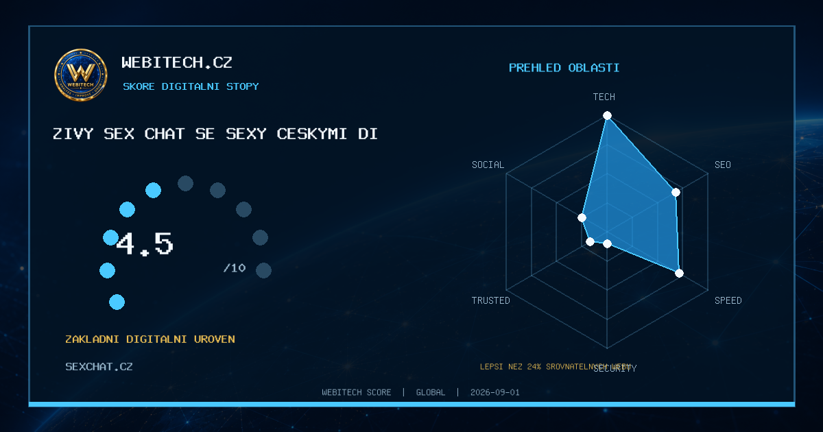 Můj web získal Webitech Score 4,5/10 – sexchat.cz